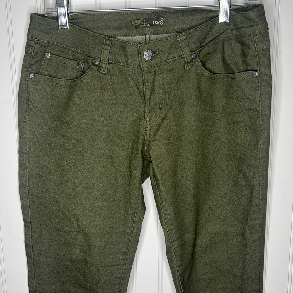 PrAna Kara Organic Cotton Blend Jeans, Green, Size 6 / 28